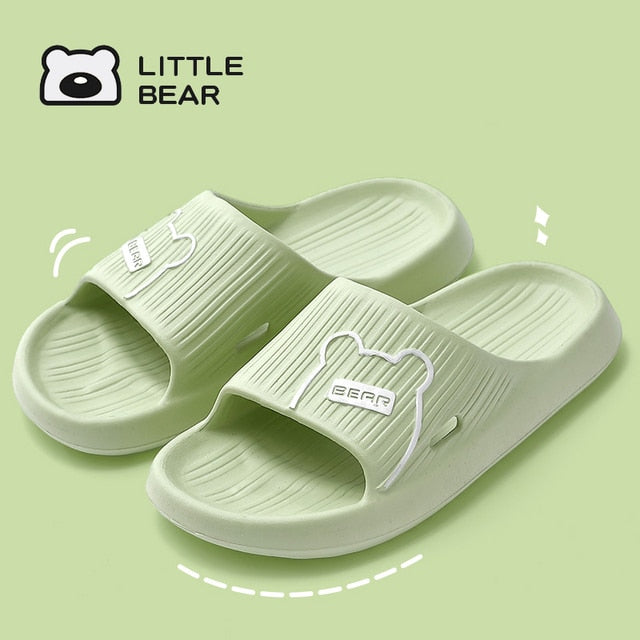 Cartoon Bear Flip Flops Thick Sole Indoor Bathroom Anti-slip