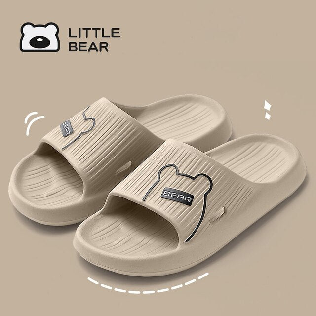 Cartoon Bear Flip Flops Thick Sole Indoor Bathroom Anti-slip