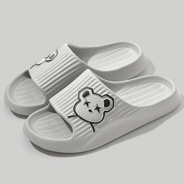 Cartoon Bear Flip Flops Thick Sole Indoor Bathroom Anti-slip