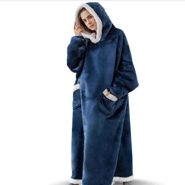 Women's Pocket Blanket Hoodie Gown