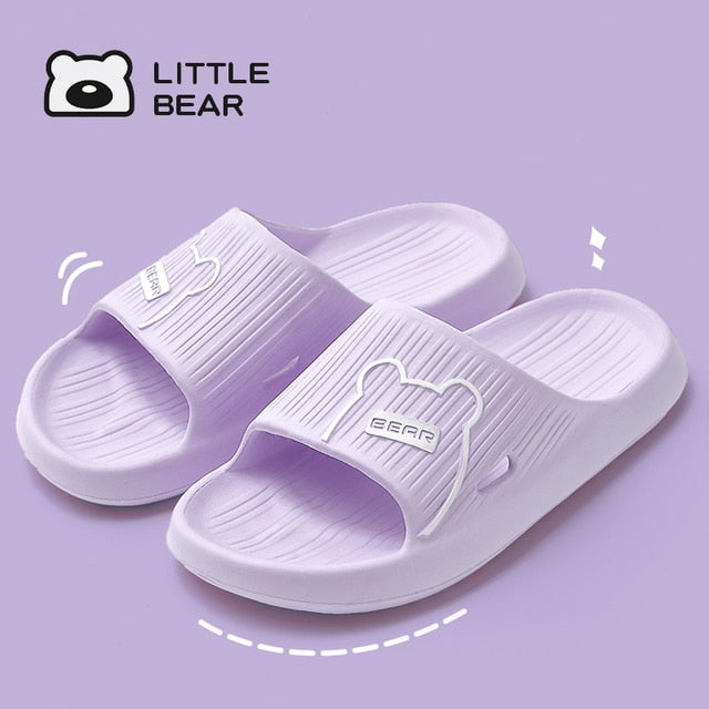 Cartoon Bear Flip Flops Thick Sole Indoor Bathroom Anti-slip