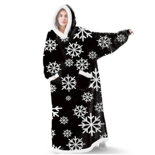 Women's Pocket Blanket Hoodie Gown