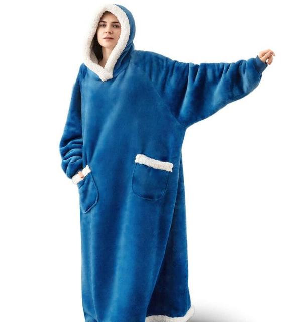 Women's Pocket Blanket Hoodie Gown