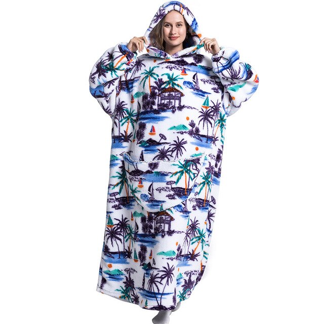 Patterned Oversized Wearable TV Blankets