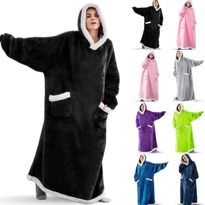 Women's Pocket Blanket Hoodie Gown