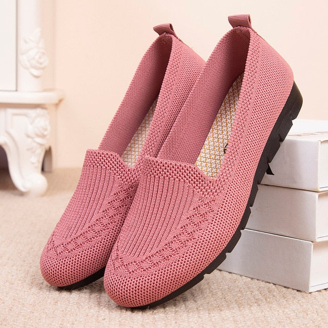 Flat Casual Mesh Breathable Sneakers Women Light Slip on Shoes