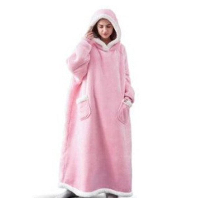 Women's Pocket Blanket Hoodie Gown