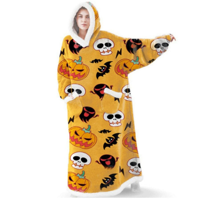 Women's Pocket Blanket Hoodie Gown