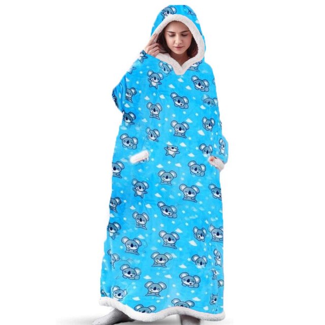 Women's Pocket Blanket Hoodie Gown