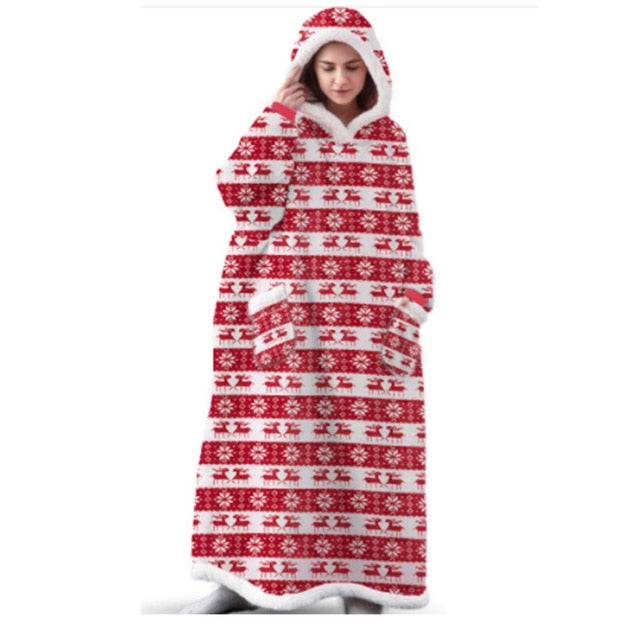 Women's Pocket Blanket Hoodie Gown