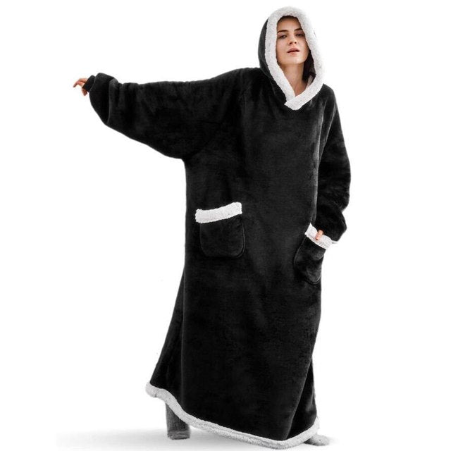 Women's Pocket Blanket Hoodie Gown