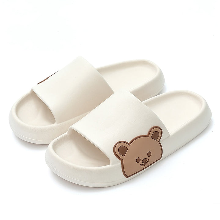 Cartoon Bear Flip Flops Thick Sole Indoor Bathroom Anti-slip