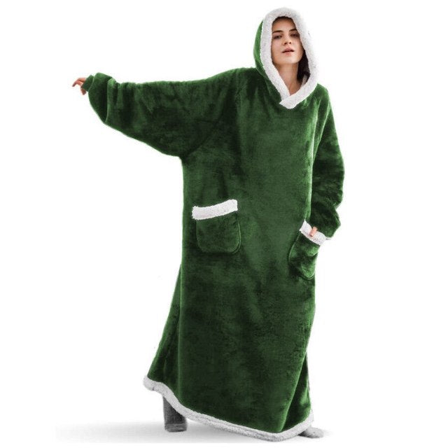 Women's Pocket Blanket Hoodie Gown