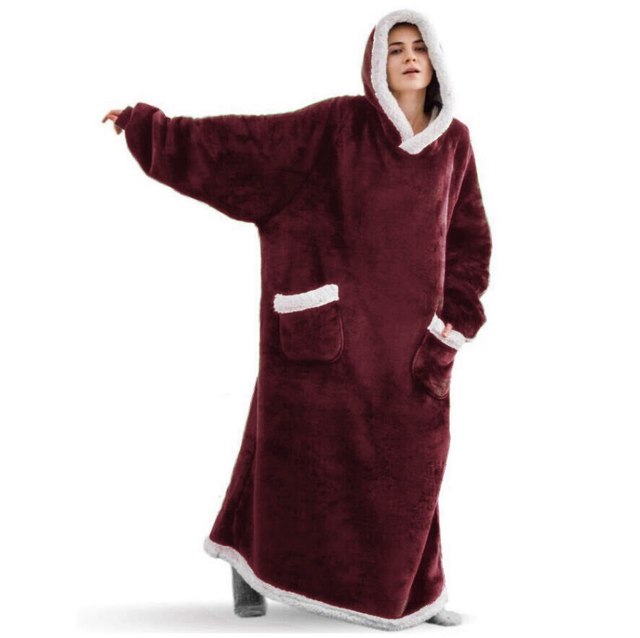 Women's Pocket Blanket Hoodie Gown