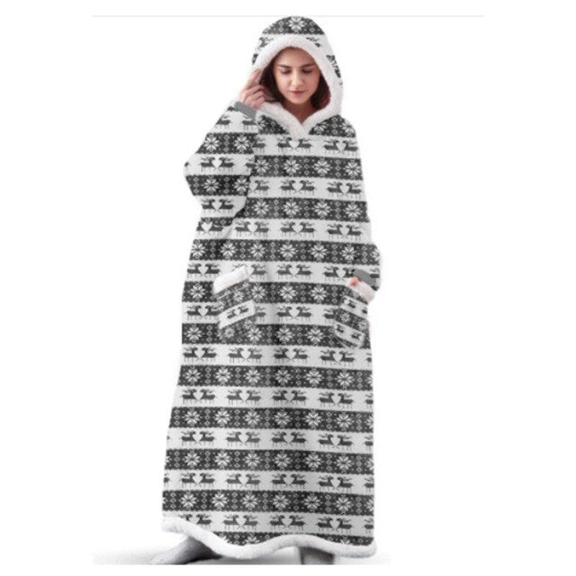 Women's Pocket Blanket Hoodie Gown