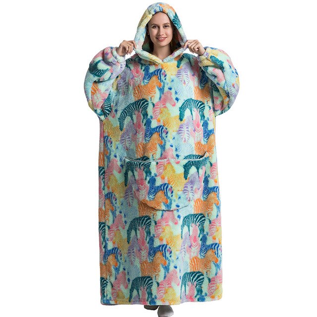 Patterned Oversized Wearable TV Blankets