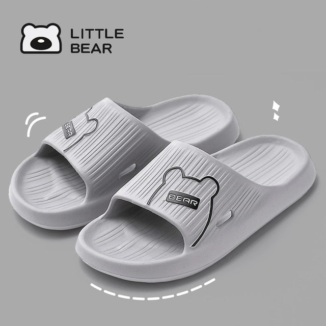 Cartoon Bear Flip Flops Thick Sole Indoor Bathroom Anti-slip