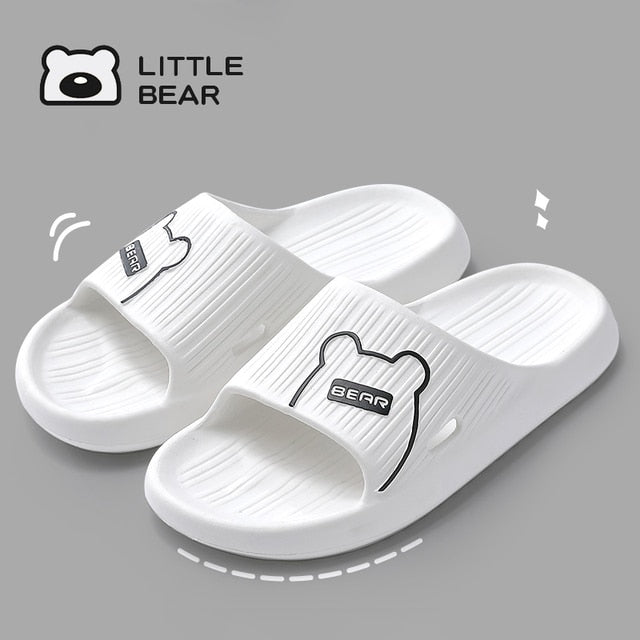 Cartoon Bear Flip Flops Thick Sole Indoor Bathroom Anti-slip