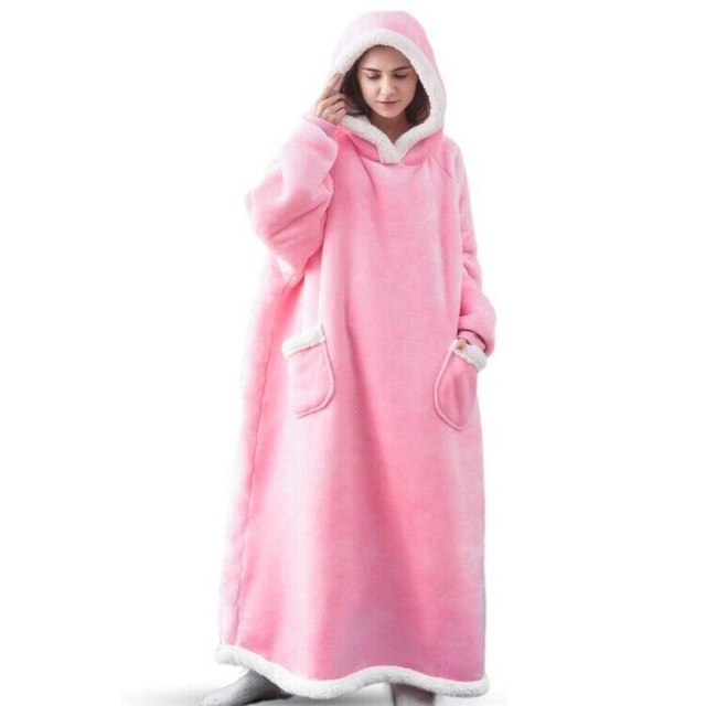 Women's Pocket Blanket Hoodie Gown