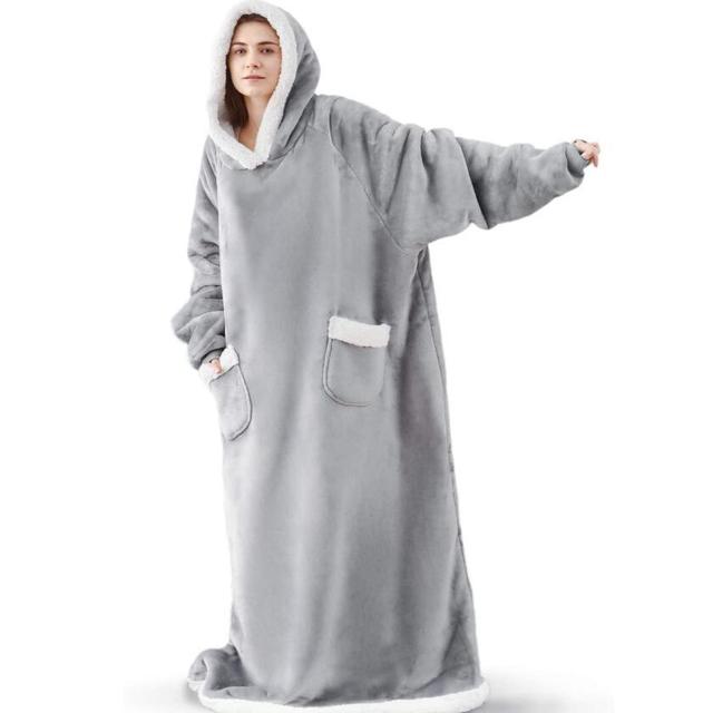 Women's Pocket Blanket Hoodie Gown