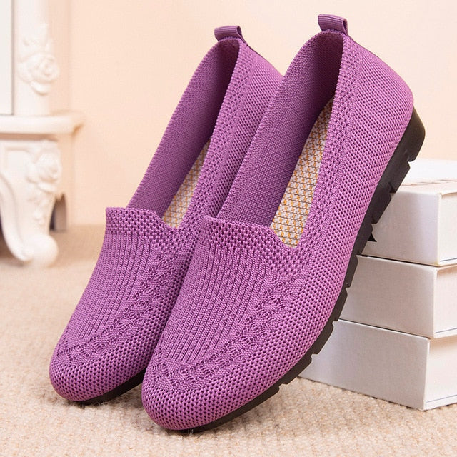 Flat Casual Mesh Breathable Sneakers Women Light Slip on Shoes