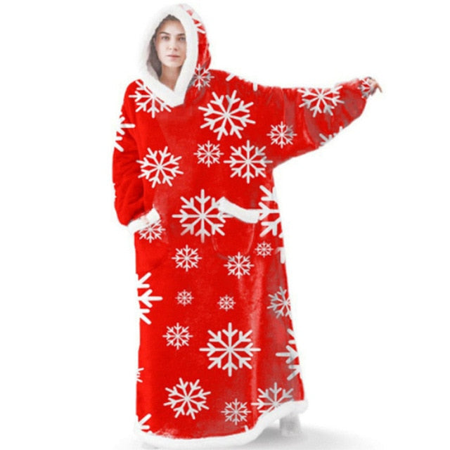 Women's Pocket Blanket Hoodie Gown