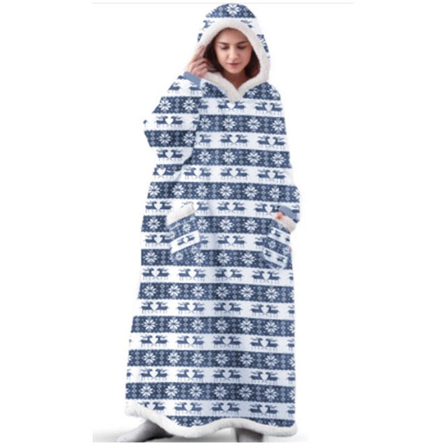 Women's Pocket Blanket Hoodie Gown