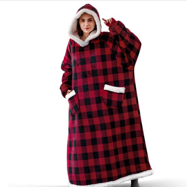 Women's Pocket Blanket Hoodie Gown