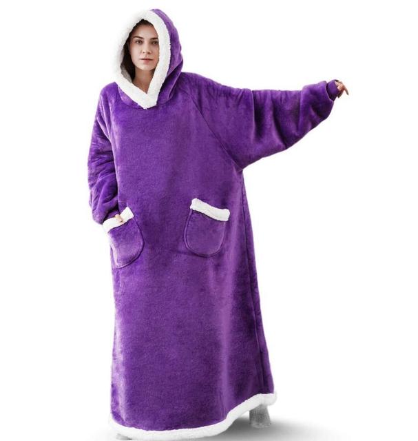 Women's Pocket Blanket Hoodie Gown